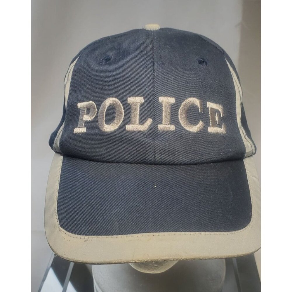 D & K POLICE Baseball Cap Hat Blue Men's One Size Gray Strapback Adjustable